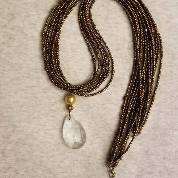 HANDMADE Chandelier Crystal and seed bead Necklace!! - Picture 3 of 6